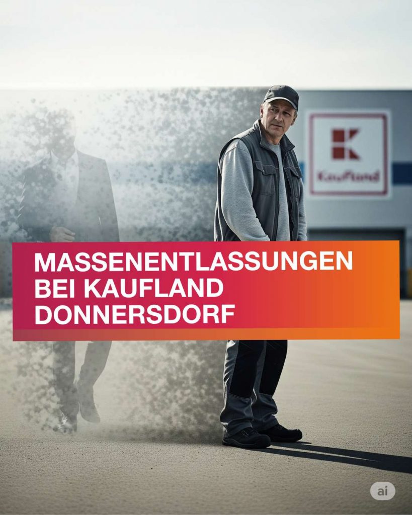 Massenentlassungen bei Kaufland Donnersdorf: Trauriger Mann vor laden