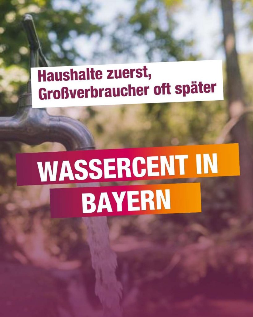 wassercent in bayern, laufender wasserhahn in natur